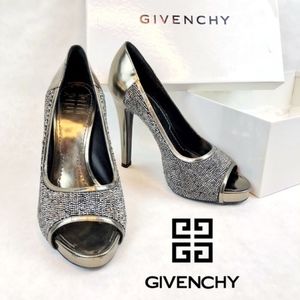 GIVENCHY | REAL Calf Leather Crystal Heeled Pumps